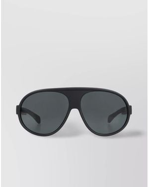 Moncler Oval Frame Sunglasses Metal Accents - Gray
