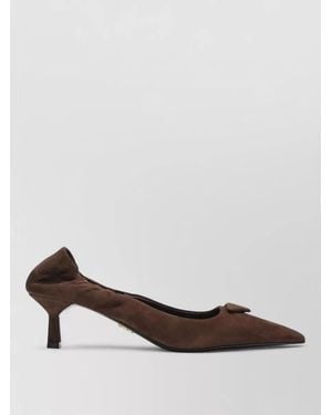 Prada Bow Detail Kitten Heel Pointed Toe Pumps - Multicolor