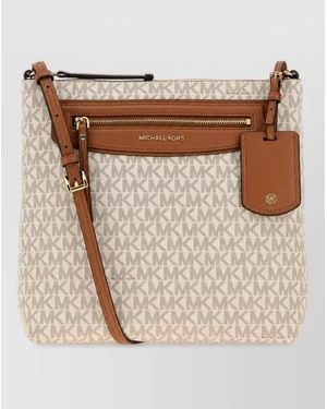 Michael Kors Jet Set Printed Canvas Cross-Body Bag - Natural
