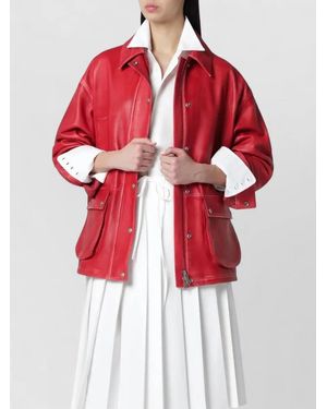 Halfboy Leather Coat - Red