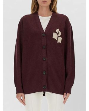 Isabel Marant Norton Knit Cardigan Top Long Sleeves - Purple
