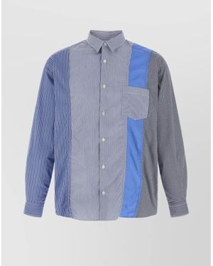 Comme des Garçons Patchwork Cotton Shirt - Blue