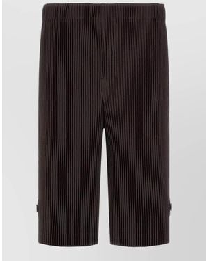Homme Plissé Issey Miyake Transformable Bermuda Shorts Knee Length Pleated - Black