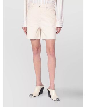 FRAME Denim Knee-Length Bermuda Shorts - White