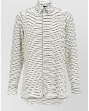 Tom Ford Silk Micro Print Shirt - White