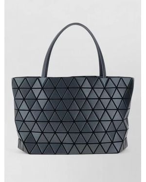 Issey Miyake Bateau Tote Bag Geometric Pattern Top Handles - Black