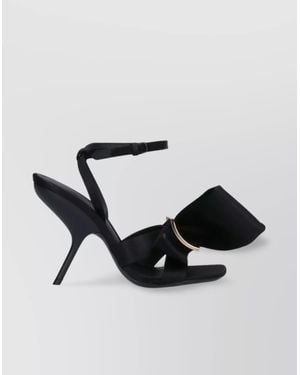 Ferragamo Satin Heeled Sandals - Black