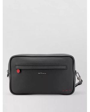 Kiton Zip Clutch Bag Wrist Strap - Grey