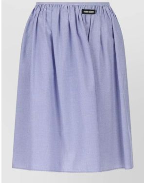 Miu Miu Vichy Cotton Midi Skirt - Blue