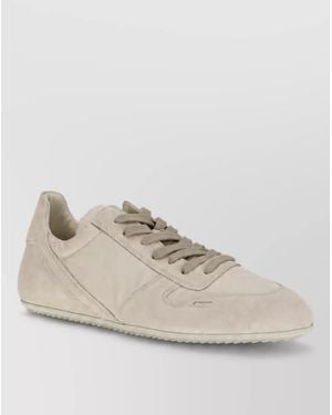 Rick Owens Calf Leather Low-Top Lace-Up Sneakers - Natural