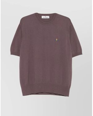 Vivienne Westwood Ribbed Crewneck T-Shirt With Short Sleeves - Purple