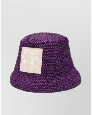 Jacquemus Woven Raffia Bucket Hat - Purple