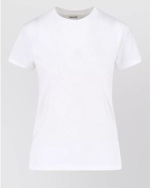 AURALEE Short Sleeve Crew Neck Plain Top - White
