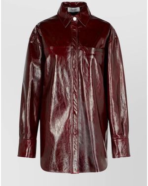Sportmax Leather Shirt Jacket - Red