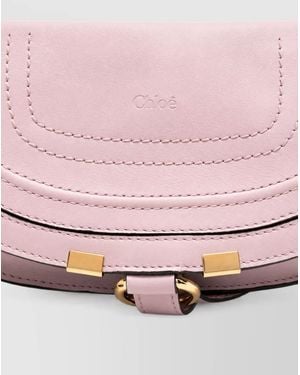 Chloé Marcie Leather Shoulder Bag - Pink