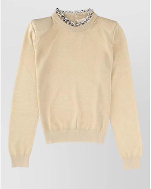 Circus Hotel Chain Detail Top Long Sleeve Design - Natural