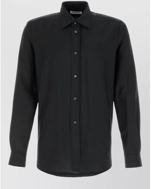 Jil Sander Wool Blend Shirt Long Sleeves Collar - Black