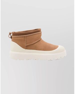 UGG Leather Ultra Mini Weather Hybrid Ankle Boots - White