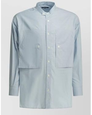 Comme des Garçons Shirt Chest Pockets Long Sleeves Straight Hem - Blue