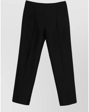 TOTEME Silk Wool Slim-Fit Straight Trousers - Black