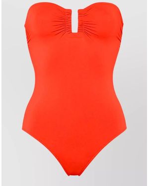 Eres Cassiopee Strapless Ruched Cutout One Piece Swimsuit - Red