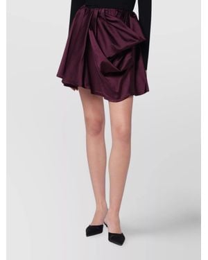 Ganni Asymmetrical Mini Skirt Satin Finish - Purple