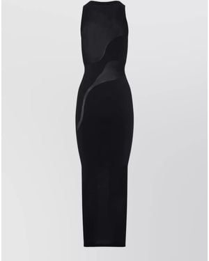 Wolford Contour Dress Featuring Sheer Panel Design - Blue