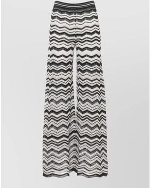 D.exterior Geometric Lurex Wide-Leg Trousers - White