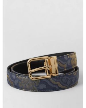 Dolce & Gabbana Leather Jacquard Belt - Blue