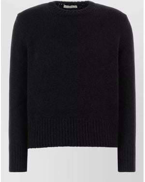 The Row Cashmere Blend Pato Knit Sweater - Black