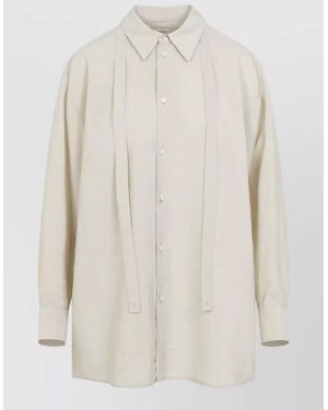 Lemaire Silk Long Tie Shirt - White