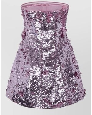 Jonathan Simkhai Arta Strapless Bustier Floral Mini Dress - Purple