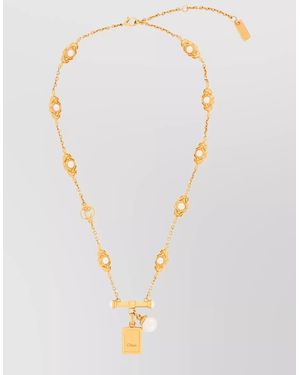 Chloé Classy Necklace Tone Pearl Accents - White