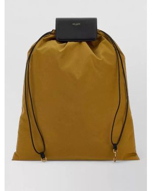 Saint Laurent Canvas Backpack Tote Bag Flap Pocket - Green