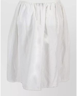 Miu Miu Cotton Linen Full Skirt - White