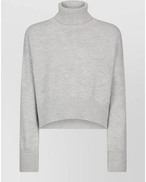Dondup Turtleneck Knitwear Long Sleeves Ribbed Trims - Grey