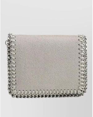 Stella McCartney Falabella Bifold Wallet Eco Shaggy Deer Chain - Gray