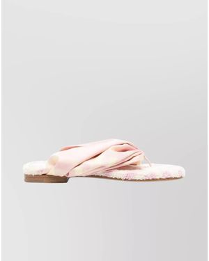 Burberry Leather Check Thong Sandals - Pink
