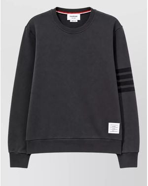 Thom Browne Printed Long-Sleeve Crewneck T-Shirt - Black