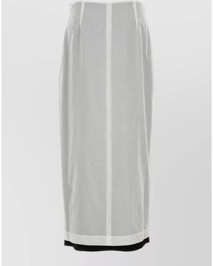 The Row Ismara Cotton Skirt High Waist Midi - White