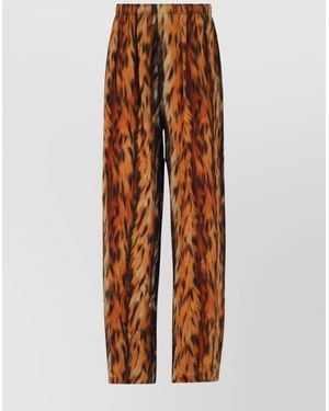 Balenciaga Silk Wide-Leg Trousers - Orange