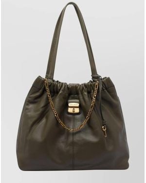 Marc Jacobs Cristina Tote Bag Leather Shoulder Straps - Multicolor