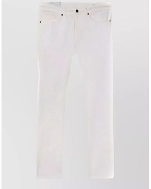 Dondup Denim Pants Belt Loops Contrast Stitching Five Pockets - White