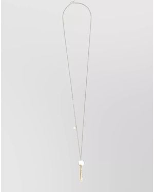 Jil Sander 601 Chain Link Mixed Metal Necklace - White