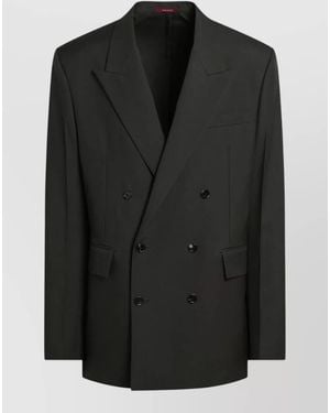 Gucci Double Breasted Suit Jacket Notch Lapels - Black
