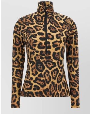 Goldbergh Jaguar-Print Long-Sleeve High-Neck Top - Multicolour