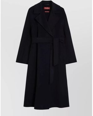 Max Mara Wool Silk Cashmere Single Breasted Coat - Blue