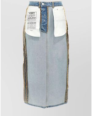Vetements Cotton High-Rise Denim Skirt - Blue