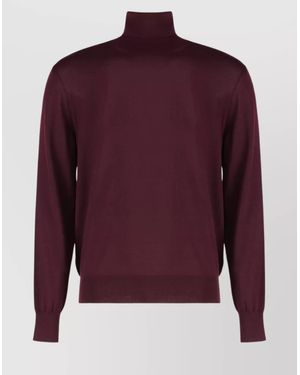 Saint Laurent Fine-Knit Wool Slim-Fit Turtleneck Jumper - Red