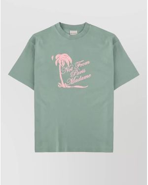 Drole de Monsieur Short Sleeve Crew Neck Graphic T Shirt - Green